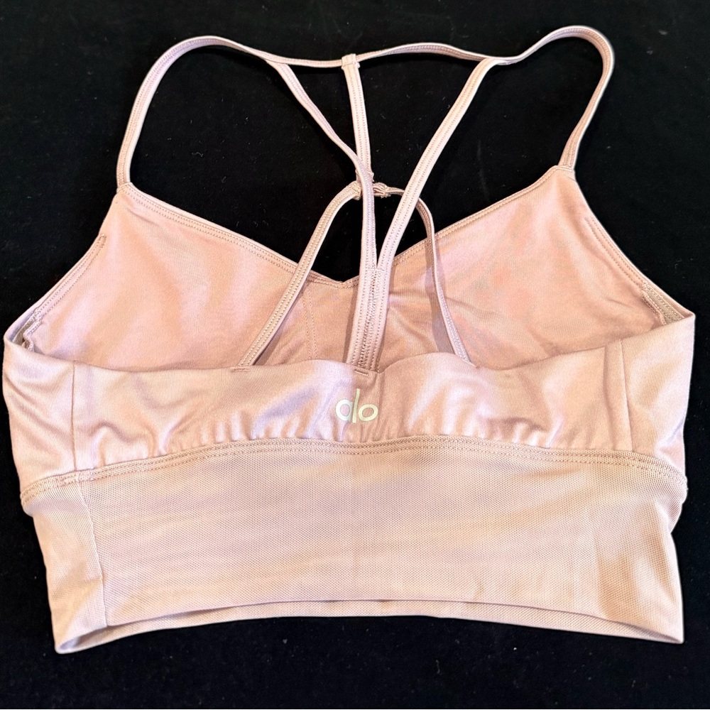 ALO Yoga Women's Blush Strappy Sports Bra.   12 - Picture 2 of 6